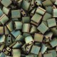 Miyuki tila 5x5mm beads - Matted metallic khaki iris TL-2035